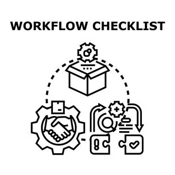 Workflow checklist process optimizing business development concept イラスト素材