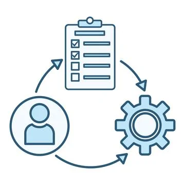 Workflow Color Icon. Document flow. Vector Icon of Person, Documentation, a.. 스톡 일러스트