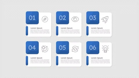Workflow components infographic 6 steps template animation 스톡 동영상 333751009