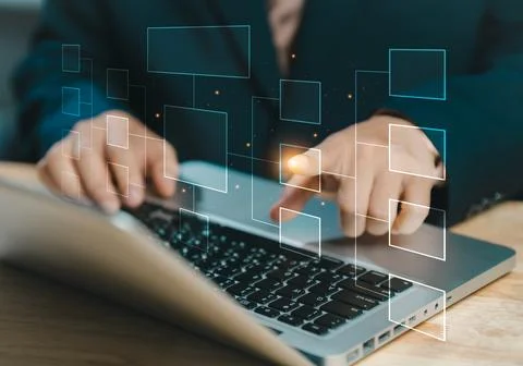 Workflow computer automation for business office. Design workflow automatio.. Stock Photos