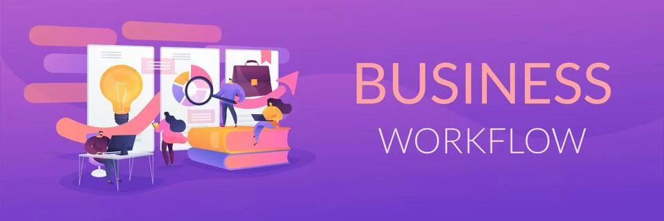 Workflow concept banner header Stock Illustration