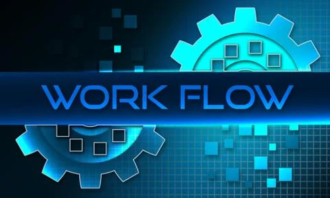 Workflow concept with gear icons. Technology background Stock Illustration