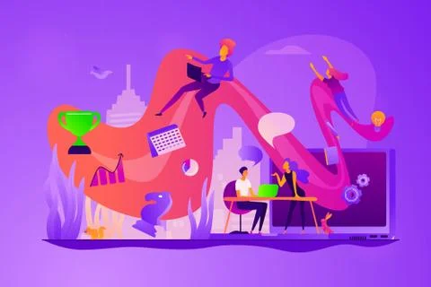 Workflow concept vector illustration. Stock Illustration