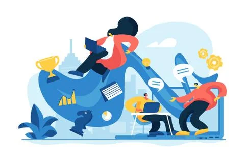 Workflow concept vector illustration. Stock Illustration
