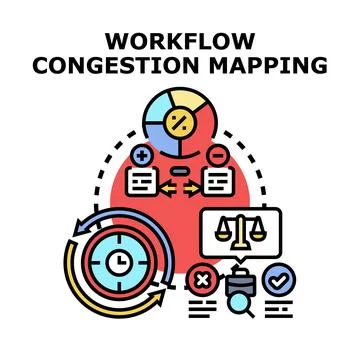 Workflow congestion mapping optimizing business process management 스톡 일러스트
