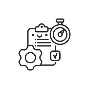 Workflow control line black icon. Event management. Sign for web page, mobile Stock Illustration
