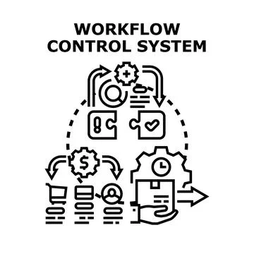 Workflow control system optimization and management process Stock Illustration