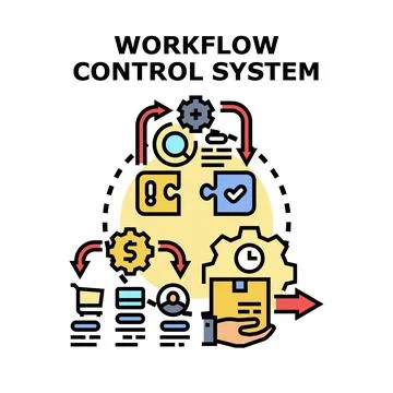 Workflow control system optimization and management process Stock Illustration