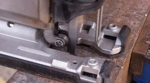 Workflow of cutting metal blank Stock Footage 50692353