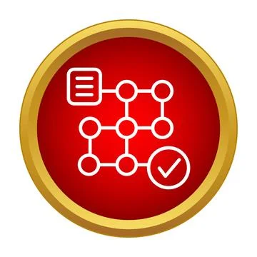 Workflow diagram completing task check mark icon Stock Illustration