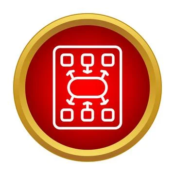 Workflow diagram icon representing business process management Stock Illustration