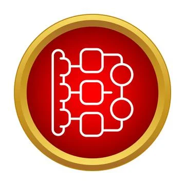 Workflow diagram icon representing process and organization Illustrazione stock