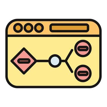 Workflow diagram illustrating business process management icon Stock Illustration
