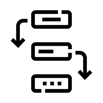 Workflow diagram illustrating sequential steps in a process Ilustración de archivo