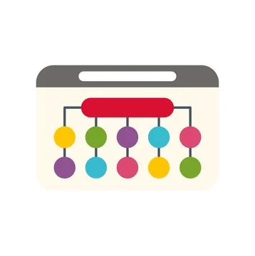 Workflow diagram showing project planning and organization Illustrazione stock