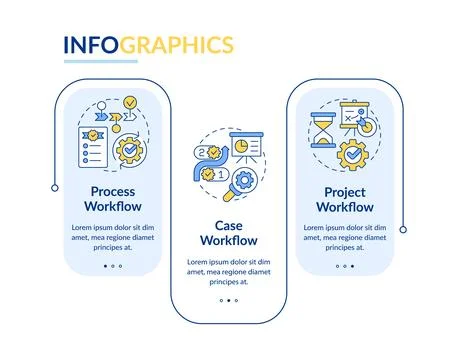 Workflow different types rectangle infographic vector Stock Illustration