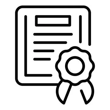 Workflow diploma icon outline vector. Flow gear Stock Illustration