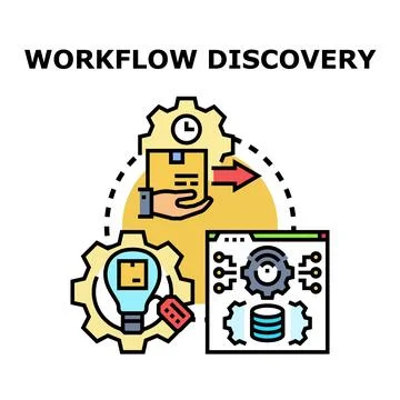 Workflow discovery process for business optimization and management Stock Illustration