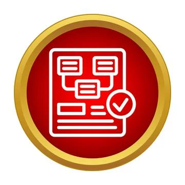 Workflow document with approval checkmark icon Stockillustratie