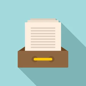 Workflow document icon, flat style Stock Illustration