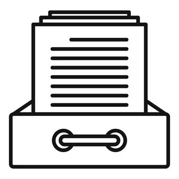 Workflow document icon, outline style 스톡 일러스트
