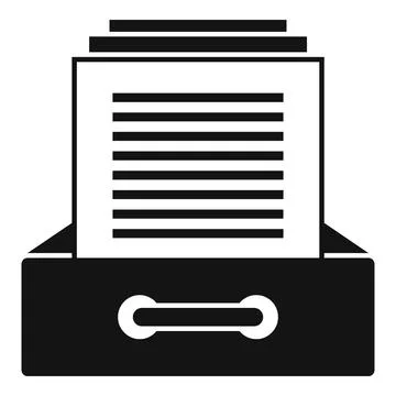 Workflow document icon, simple style Illustrazione stock