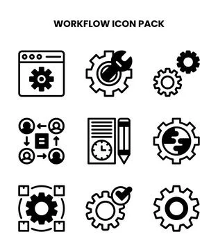 Workflow DuoTone Design Icons Pack Stock Illustration