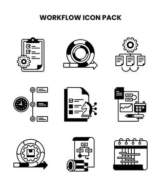 Workflow DuoTone Icons Pack Stock Illustration