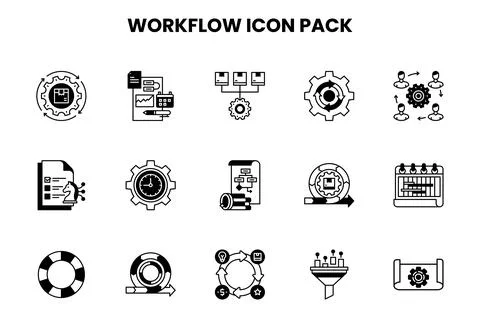 Workflow DuoTone UI Icons Pack Illustrazione stock