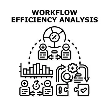 Workflow efficiency analysis business process optimization Illustrazione stock