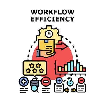 Workflow efficiency concept showing business process optimization Stock Illustration