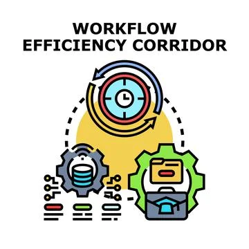 Workflow efficiency corridor business process optimization concept 스톡 일러스트