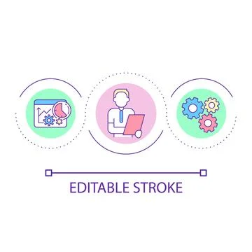 Workflow efficiency study loop concept icon Stock Illustration