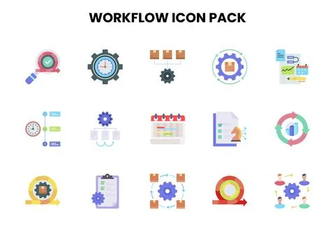 Workflow Flat Design Icons Pack イラスト素材