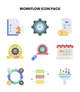 Workflow Flat Design Icons Pack イラスト素材