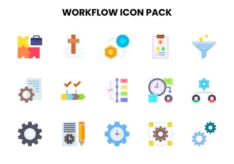 Workflow Flat Design Icons Pack イラスト素材