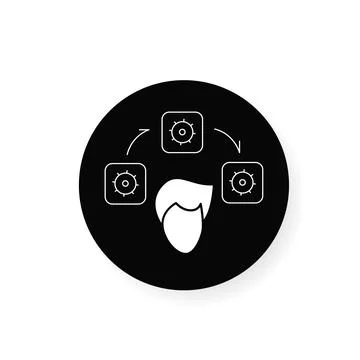 Workflow flat glyph icon Stock Illustration