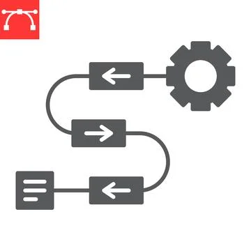 Workflow glyph icon Stock Illustration