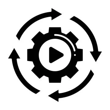 Workflow Glyph Icon Illustrazione stock