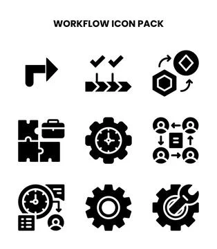 Workflow Glyph UI Icons Pack イラスト素材