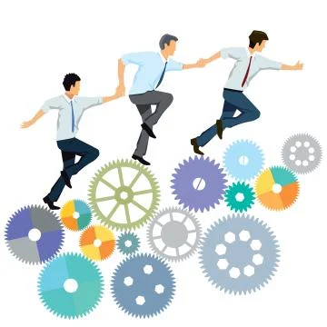 Workflow group, connection Stock Illustration