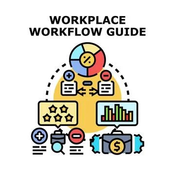 Workflow guide process and business analysis concept Stock Illustration