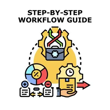 Workflow guide process strategy steps icon concept Stock Illustration