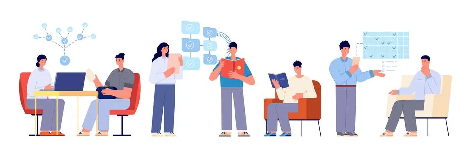 Workflow. Human resources, professionals working together. Collaboration, work 스톡 일러스트