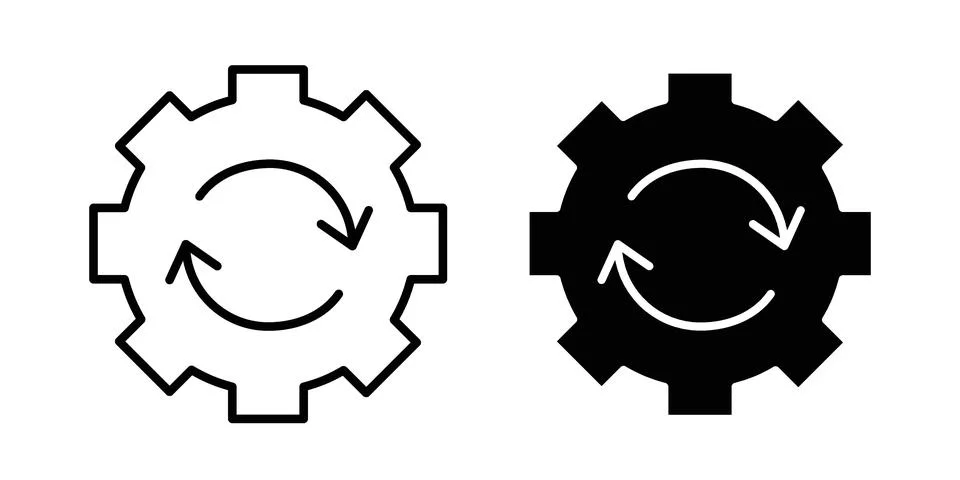 Workflow icon bundle for website design projects Stock Illustration