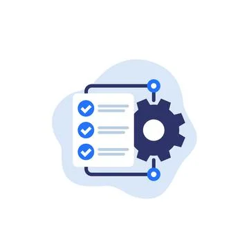 Workflow icon with checklist, vector 스톡 일러스트