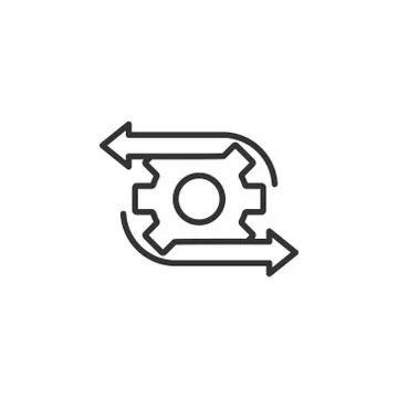 Workflow icon in flat style. Gear effective vector illustration on white isol Stock Illustration