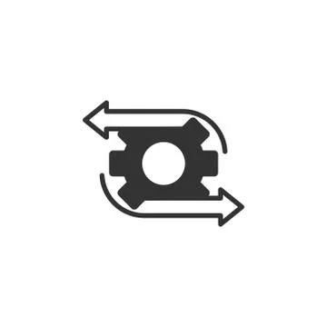 Workflow icon in flat style. Gear effective vector illustration on white isol 스톡 일러스트