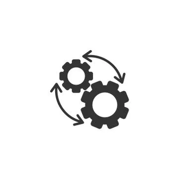 Workflow icon in flat style. Gear effective vector illustration on white isol Stock Illustration