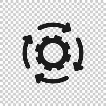 Workflow icon in flat style. Gear effective vector illustration on white isol Stock Illustration